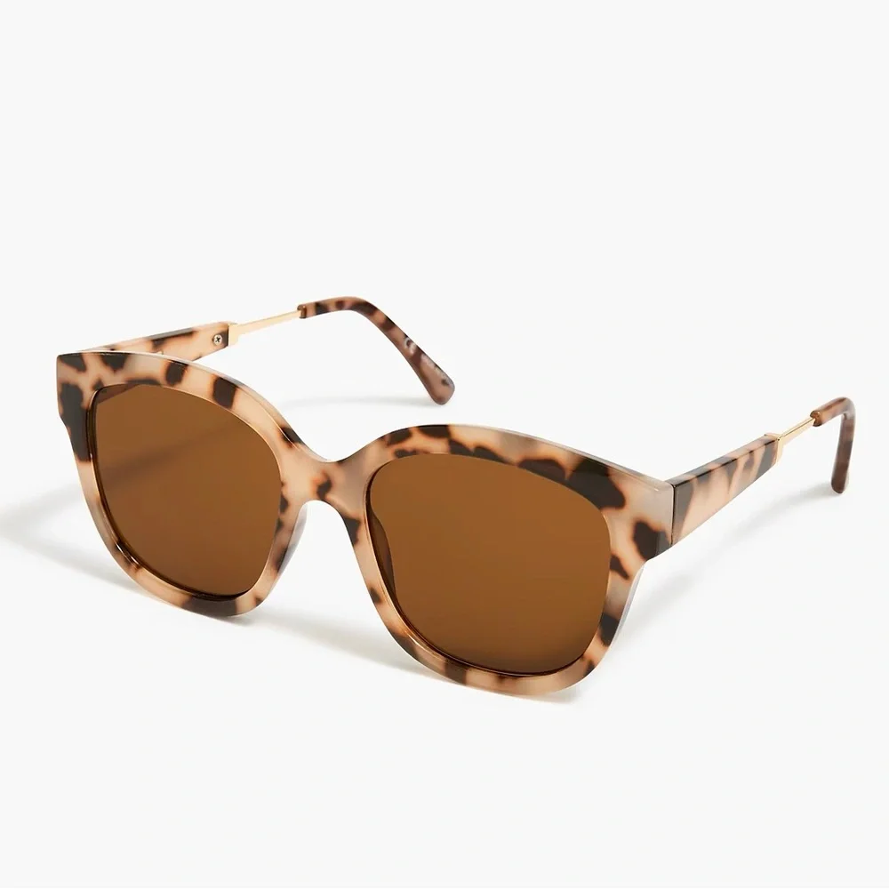 J. Crew Women Tortoise D-Frame Sunglasses 100% UV Protection Blonde Tort Copper